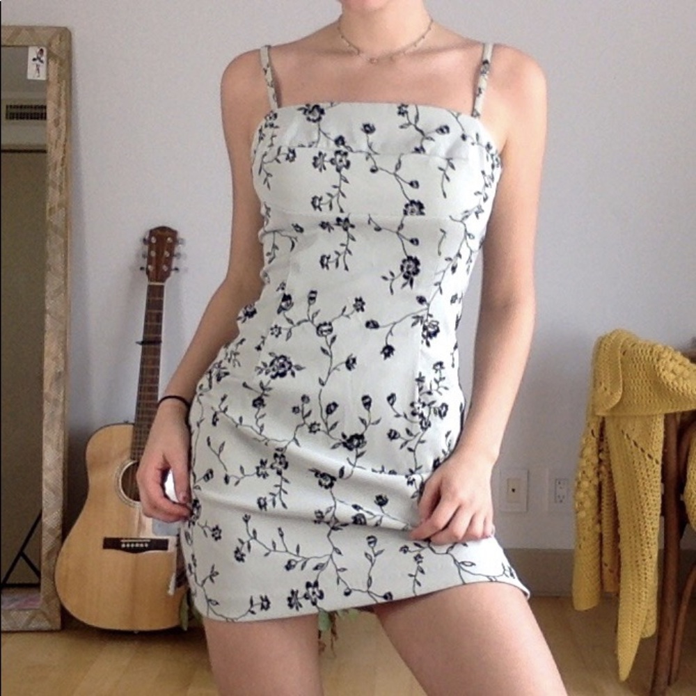 90s sexy floral mini dress by la belle